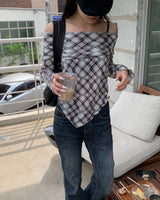 Argyle off shoulder T