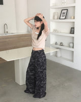 Eveni Shirring Volume Hole Short Sleeve Knit