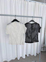 flowery wrinkle blouse (2color)