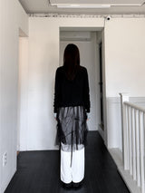  TUCK TULLE MESH SKIRT