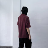 ウォッシュドハーフジップポロTシャツ