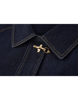 Nova Gold Button Short Denim Blouson Jacket