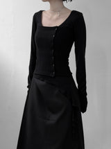 Layered Button Bustier Top