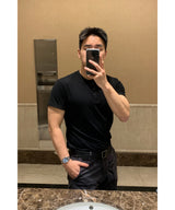 Ribbed Muscle Henley Neck
