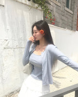 [MADE/set item] Punching, lace camisole + cardigan set
