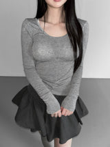  teenage u neck t-shorts (4color)