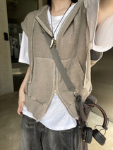 Leo Pigment Hooded Two-Way Vest