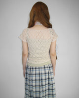 GARDEN LACE CAP SLEEVE T-SHIRT