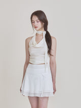 Scarf halter top (Cream)