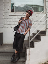 Riddle Stitch Bermuda Denim Pants