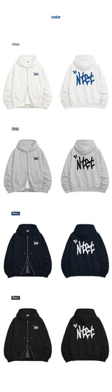 graffiti font logo 2-way zip-up (4color)