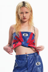 Embryo Pu leather special-shaped tube top