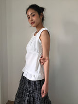 Flower ombre shirring blouse (2color)