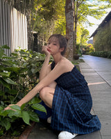 Simonda Checkered Long Dress
