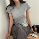 [BELLIDE MADE] Daily Label Semi-Cropped Short-Sleeved T-Shirt