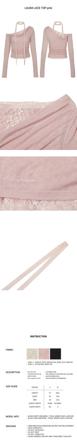 LAURA LACE TOP pink
