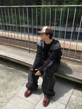 No.1377 camo washed snap wide PT