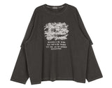 No.0717 BL レイヤードオーバーTシャツ