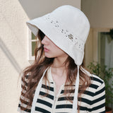 Blossom Hole Bonnet Hat (Cream)