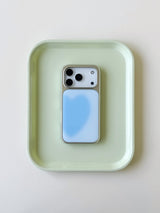 BIG HEART BLUE Silver Epoxy Case
