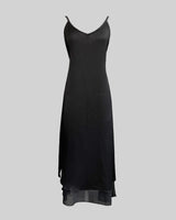 Pulse satin layered shirring one-piece