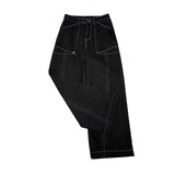 Outer Seam Large Front Panel Design Jeans