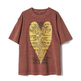 Untitled Heart Logo Pigment Wash Short Sleeve Brown