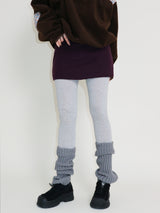 プラムショーツレイヤードミニスカート (Wool Material)