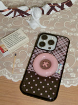 【TPUケース】 Vintage Patch Case_Pink Brown