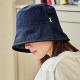 VA Stud Non Washing Denim Drop Bucket Hat / Indigo