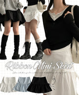 lintel ribbon flared mini skirt