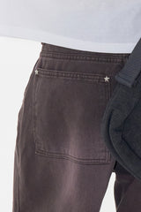 Morrow purple brown wide denim pants
