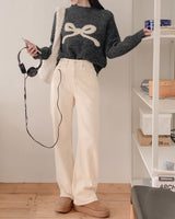 Fleece wide pants
