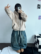 OVERFIT FLEECE ZIP-UP💛🤎🖤 - 3 COLORS