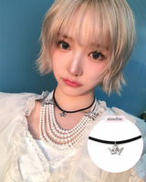 [IDLE Shuhua Necklace] プチエンジェルチョーカーネックレス - シルバーカラー