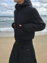 Juno Crop Hooded Cut-Out Lightweight Padding 3C