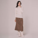 CHECK H-LINE SKIRT (Brown)