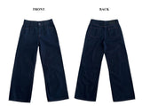 Penny Red Stitch Raw Wide Denim Pants