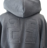 Diction embroidery sheepskin crop overhoodie