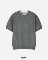 Welt Crop Short Sleeve Knit