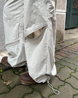 Erem Zipper String Two-Way Banded Wide Cargo Pants