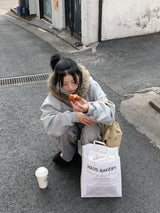 ソフトファー ジップアップ フーディー