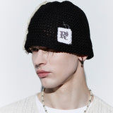 DENIM PATCHED BEANIE - BLACK