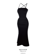 Aria Cross Strap Shirring Maxi OPS