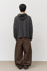 Gell Pigment Waffled Hooded Top