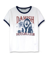 ホットガールクラブリンガーTシャツ_ネイビー