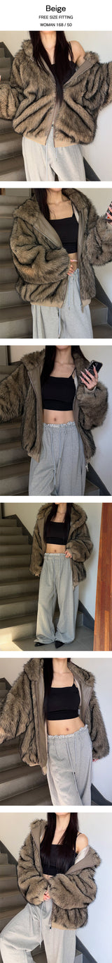 [Unisex] Fur 2way hood jumper(4color)