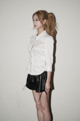 lace corset shirt - pink
