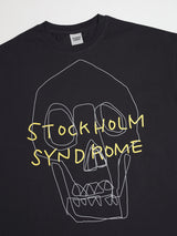 LINE SKULL TEE - CHARCOAL