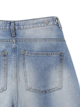 Destoryed Balloon Denim (2color)